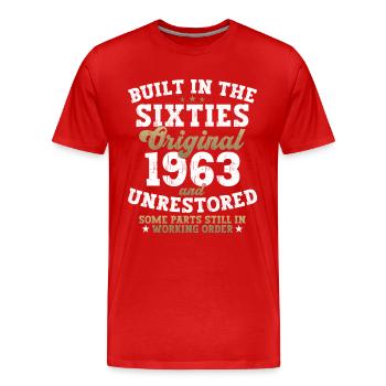 Built in the sixties 1963 59. Geburtstag Herren - Männer Premium Bio T-Shirt - Rot - Vorne - Damien (186cm)