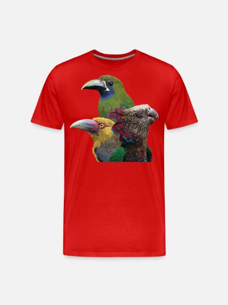 Toucans and parrot - Men's Premium Organic T-Shirt - red