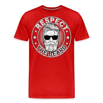 Respect the Beard 3 Days Beard Upper Lip Beard - Men's Premium Organic T-Shirt - red - Front - Damien (186cm)