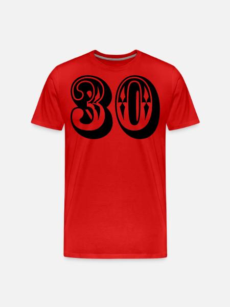30 Years Number 30 Anniversary - Men's Premium Organic T-Shirt - red