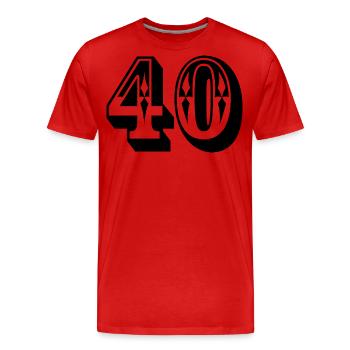 40 ans Numéro 40 Anniversaire - T-shirt bio Premium Homme - rouge - Devant - Damien (186cm)