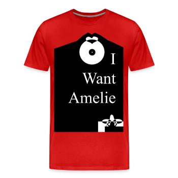 I want Amelie - Men's Premium Organic T-Shirt - red - Front - Damien (186cm)