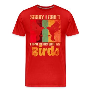 Bird Lovers Birds - Men's Premium Organic T-Shirt - red - Front - Damien (186cm)