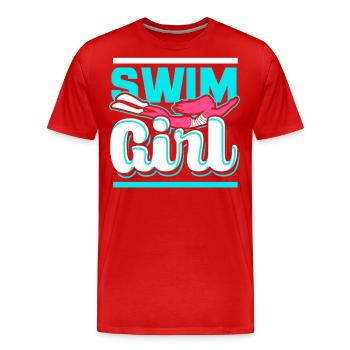 Filles de natation - T-shirt bio Premium Homme - rouge - Devant - Damien (186cm)