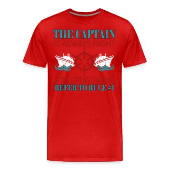 Schifffahrt Regeln Boot Kapitän - Männer Premium Bio T-Shirt - Rot - Vorne - Damien (186cm)