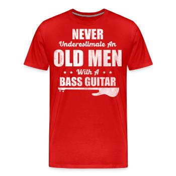 Bass Guitar Bass Guitarist - Men's Premium Organic T-Shirt - red - Front - Damien (186cm)