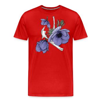 Flowers and bones - Men's Premium Organic T-Shirt - red - Front - Damien (186cm)