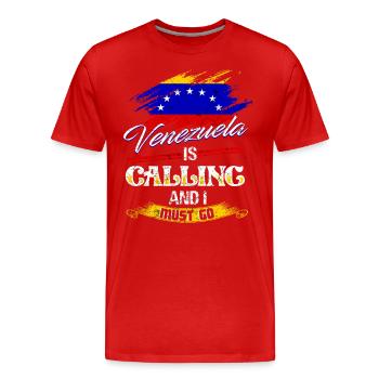 Venezuela Urlaub - Männer Premium Bio T-Shirt - Rot - Vorne - Damien (186cm)