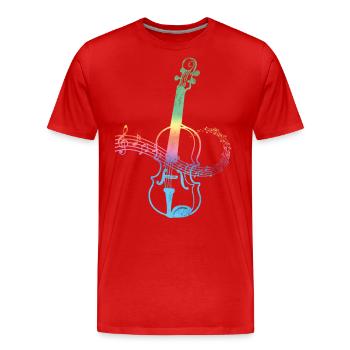 Violon Violon Instrument - T-shirt bio Premium Homme - rouge - Devant - Damien (186cm)