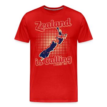 New Zealand Neuseeland - Männer Premium Bio T-Shirt - Rot - Vorne - Damien (186cm)