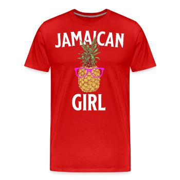 Jamaican Girl Jamaica - Männer Premium Bio T-Shirt - Rot - Vorne - Damien (186cm)