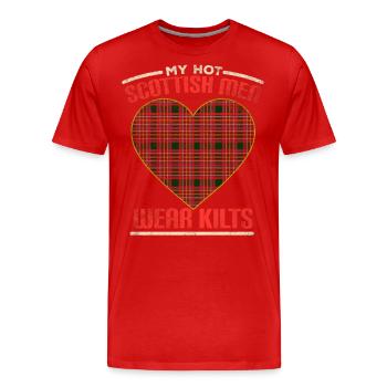 Ecosse Épouse Ecosse - T-shirt bio Premium Homme - rouge - Devant - Damien (186cm)