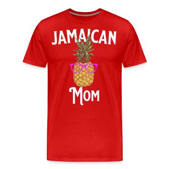 Mère Jamaïque - T-shirt bio Premium Homme - rouge - Devant - Damien (186cm)