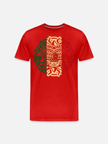 Aztec Mexico - Men's Premium Organic T-Shirt - red