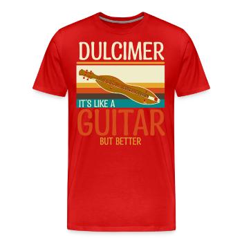 Dulcimer Instrument - T-shirt bio Premium Homme - rouge - Devant - Damien (186cm)