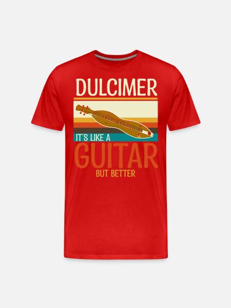 Dulcimer Instrument - Men's Premium Organic T-Shirt - red