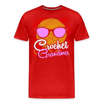 Stricken Grossmutter - Männer Premium Bio T-Shirt - Rot - Vorne - Damien (186cm)