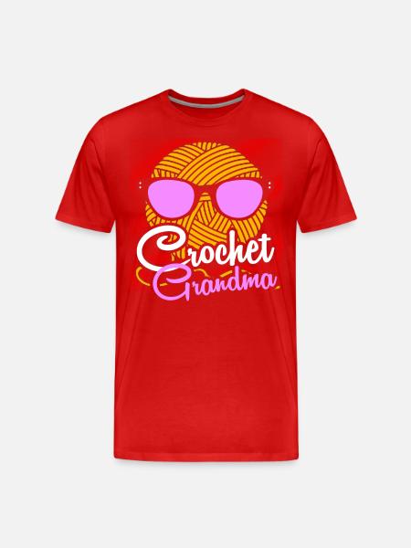 Stricken Grossmutter - Männer Premium Bio T-Shirt - Rot