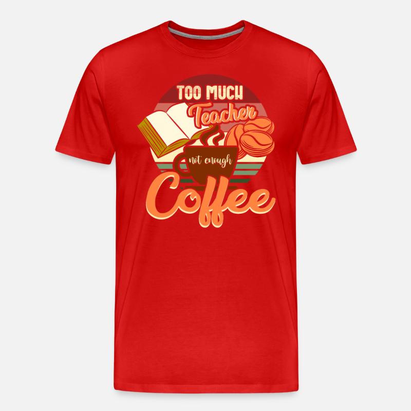 Lehrer und Kaffee - Männer Premium Bio T-Shirt - Rot