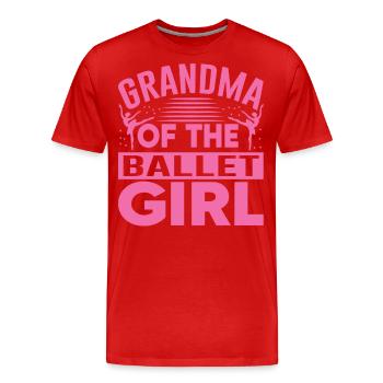Danseuse de ballet Grand-mère Ballet - T-shirt bio Premium Homme - rouge - Devant - Damien (186cm)