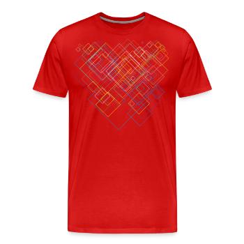 Pattern Colors - Futurism - Men's Premium Organic T-Shirt - red - Front - Damien (186cm)
