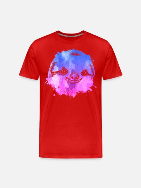 Sloth Faultier - Men's Premium Organic T-Shirt - red