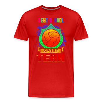 Volleyball Schulsport Team - Männer Premium Bio T-Shirt - Rot - Vorne - Damien (186cm)