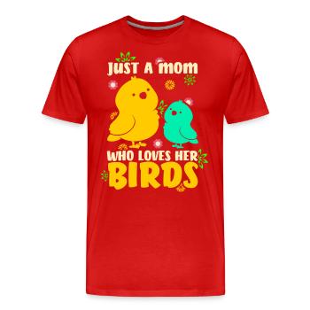 Bird Mother Birds Mother Love - Men's Premium Organic T-Shirt - red - Front - Damien (186cm)