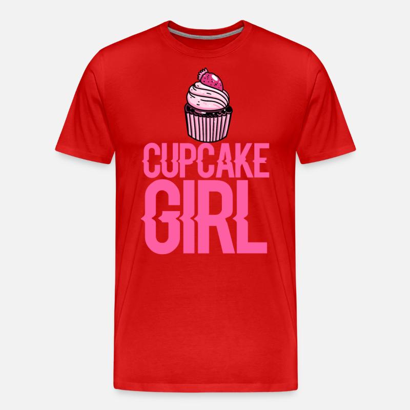 Cupcake Mädchen Backen Törtchen - Männer Premium Bio T-Shirt - Rot