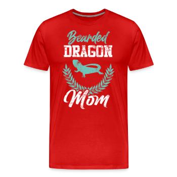 Reptiles dragons barbus - T-shirt bio Premium Homme - rouge - Devant - Damien (186cm)