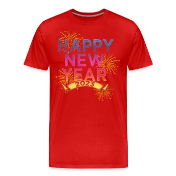 New Year 2023 New Year's Eve Happy New Year - Men's Premium Organic T-Shirt - red - Front - Damien (186cm)