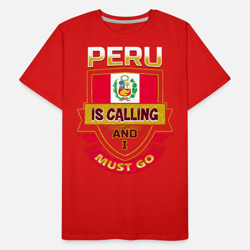 Drapeau du Pérou T-shirt bio Premium Homme