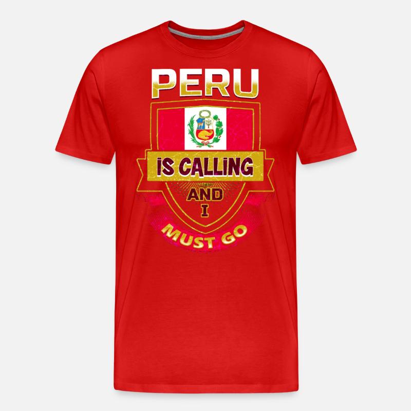 Peru Flagge - Männer Premium Bio T-Shirt - Rot