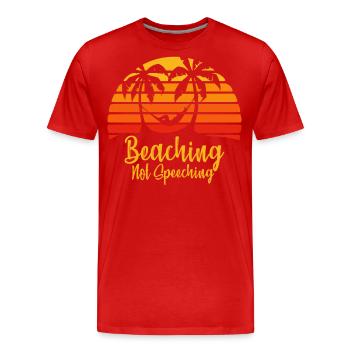 Professeur de vacances Profession de retraité de plage - T-shirt bio Premium Homme - rouge - Devant - Damien (186cm)
