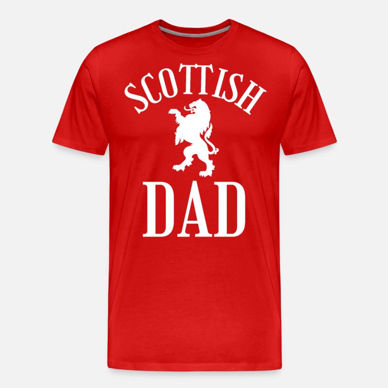 Schottland Vater Schottisch - Männer Premium Bio T-Shirt - Rot
