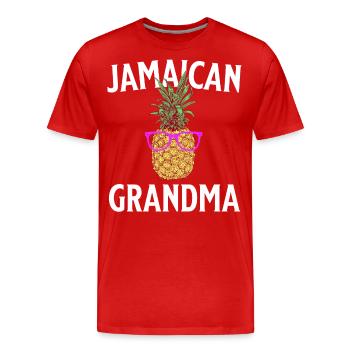 Jamaica Oma Jamaica Grossmutter - Männer Premium Bio T-Shirt - Rot - Vorne - Damien (186cm)