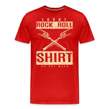 Rock and Roll Musik - Männer Premium Bio T-Shirt - Rot - Vorne - Damien (186cm)