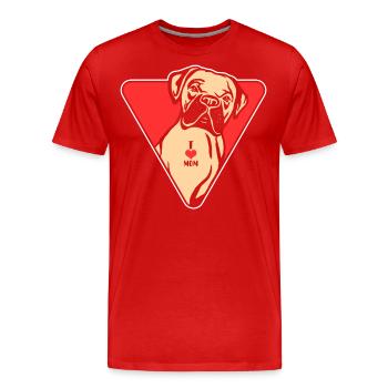 Boxer Hundeliebe Hund - Männer Premium Bio T-Shirt - Rot - Vorne - Damien (186cm)