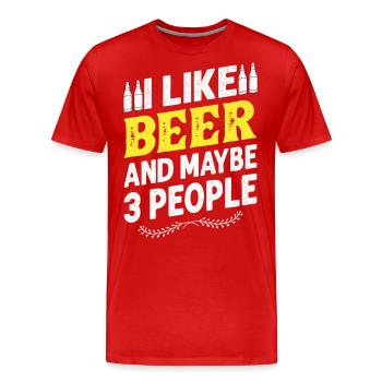 Bière Amateurs de bière buvant de l’alcool - T-shirt bio Premium Homme - rouge - Devant - Damien (186cm)