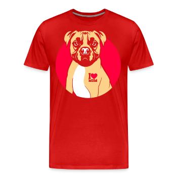 Boxer Hundeliebe Hund - Männer Premium Bio T-Shirt - Rot - Vorne - Damien (186cm)