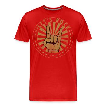 Rock and Roll Musik Rockmusik - Männer Premium Bio T-Shirt - Rot - Vorne - Damien (186cm)