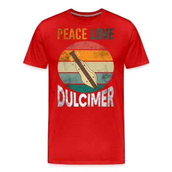 Dulcimer Instrument Streichmusik - Männer Premium Bio T-Shirt - Rot - Vorne - Damien (186cm)