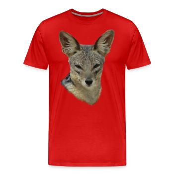 Chacal - Chien sauvage - Chien - Faune sauvage en Afrique - T-shirt bio Premium Homme - rouge - Devant - Damien (186cm)
