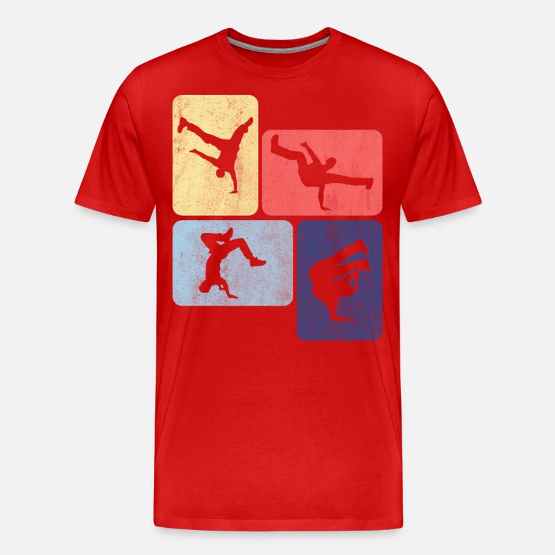 Breakdance Rétro Breakdancer Danse - T-shirt bio Premium Homme - rouge