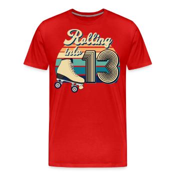Rollerskating Geburtstag 13 Jahre Alt - Männer Premium Bio T-Shirt - Rot - Vorne - Damien (186cm)