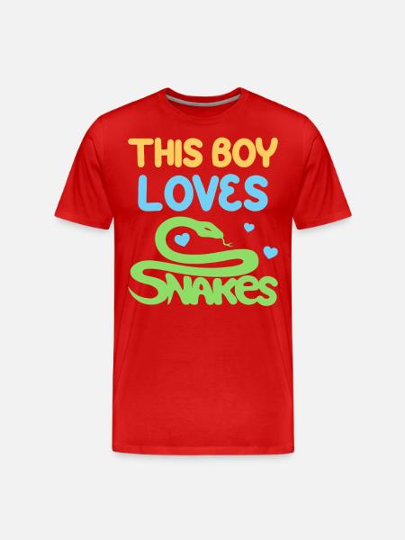 This boy loves snakes - Men's Premium Organic T-Shirt - red