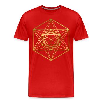 Graphisme - design graphique - géométrie sacrée - T-shirt bio Premium Homme - rouge - Devant - Damien (186cm)