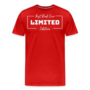 Le meilleur papa de tous les temps. Papa. Fête des pères. Édition limitée. - T-shirt bio Premium Homme - rouge - Devant - Damien (186cm)