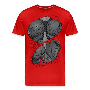 Sci Fi Fantasy Hero Armor - Männer Premium Bio T-Shirt - Rot - Vorne - Damien (186cm)