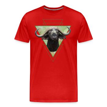 Buffle - Buffle du Cap - Faune sauvage en Afrique - T-shirt bio Premium Homme - rouge - Devant - Damien (186cm)